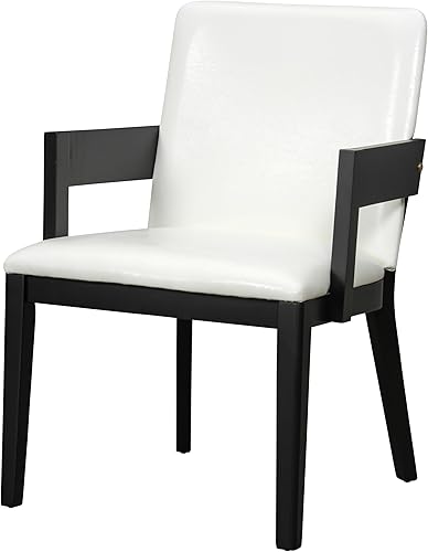 Miniatura 9 de Modern Wood & Glossy PU Leather Upholstered Dining Chairs Set of 2, Table & Chair Sets, Desk Chair for Home Office Restaurant,Black-2set