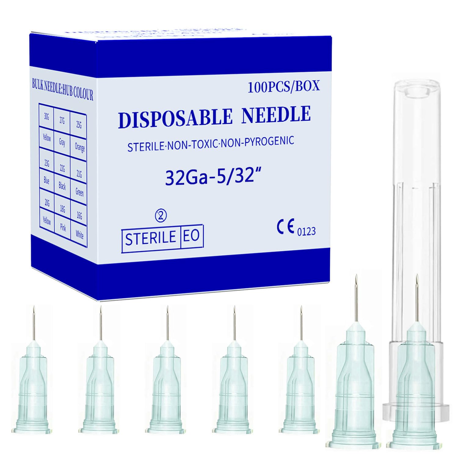 Disposable Luer Lock Needle 32Ga 4mm 100Pack(32Ga-4mm)