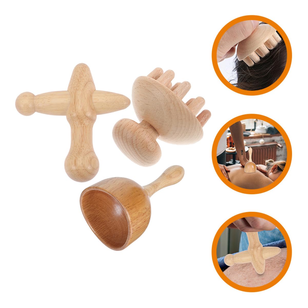 4 Set Strumenti Massaggiatore per Corpo Accessorio Rilassamento Muscolare Portatile e Leggero per e