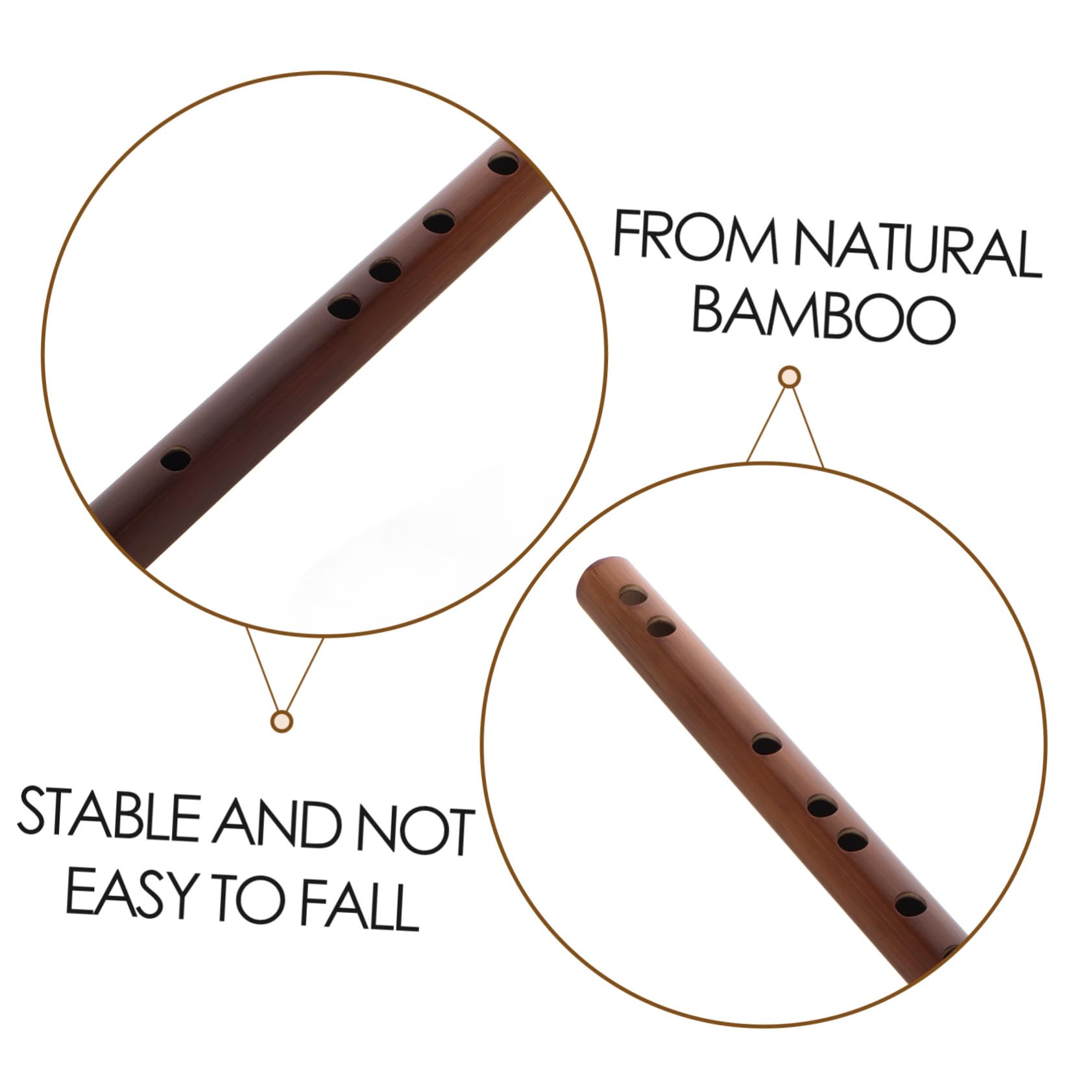 Toyvian 1 zestaw bambusowych fletów poprzecznych F- dla dorosłych mały instrument muzyczny flet poprzeczny, klapa F, mały instrument z bambusa, khaki
