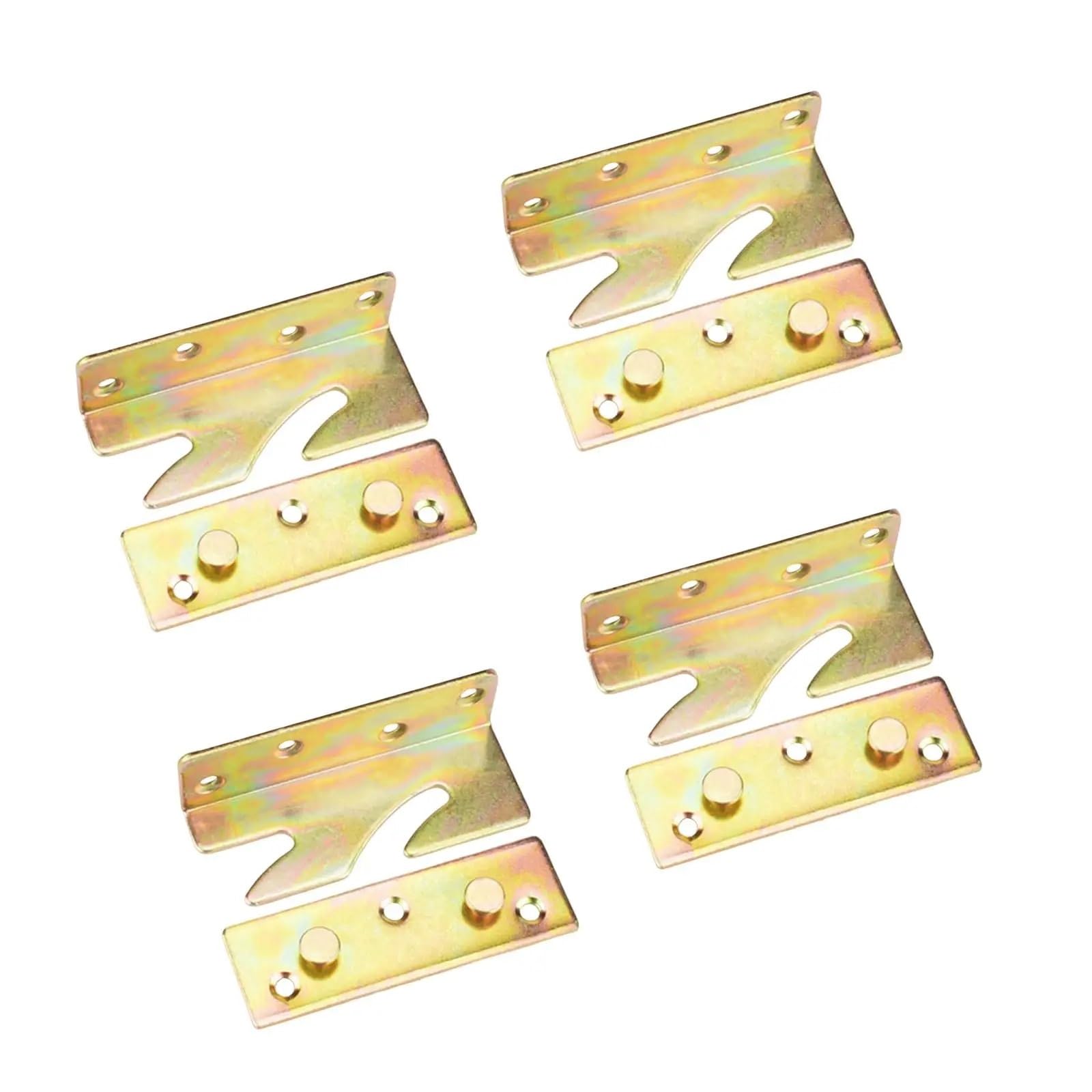 Huwoyg One Color 4Sets Bed Rail Brackets Accessories Fastener For Headboard Footboard Thickened Frame Connector Fittings Double Hooks For Beds