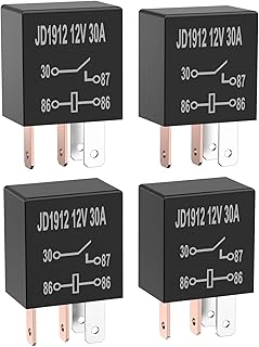 4 Pin 12V Relay 12V 30A Relay Multi Purpose Automotive Relay Black Starter Relay Car Heavy Duty Relay for Car Motor Automotive Replacement Accessories (4 Pieces)…
