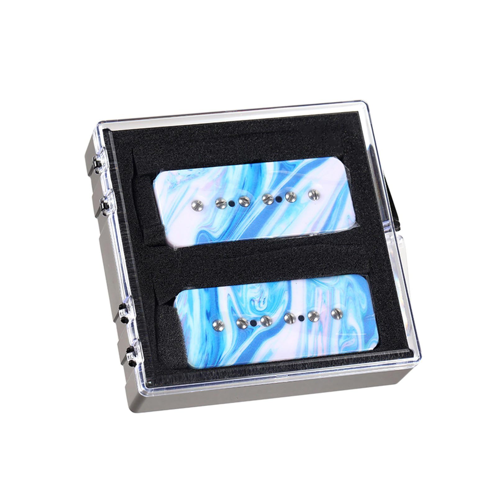 Paquete de piezas de guitarra eléctrica, pastilla mejorada para modelos, guitarras eléctricas, cuello de alta potencia, reemplazos de pastilla para mujer, S de manga corta, con botones, cuello en V