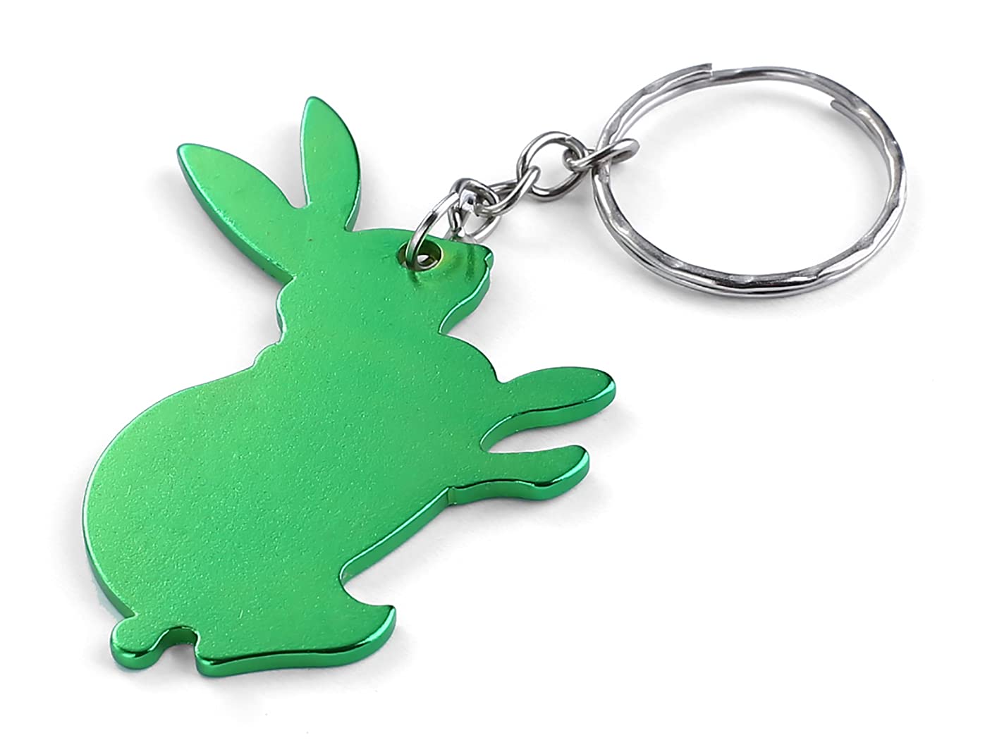 Komonee Rabbit Green Metal Key Chain Bunny Key Ring Cottontail Keychain Keyring