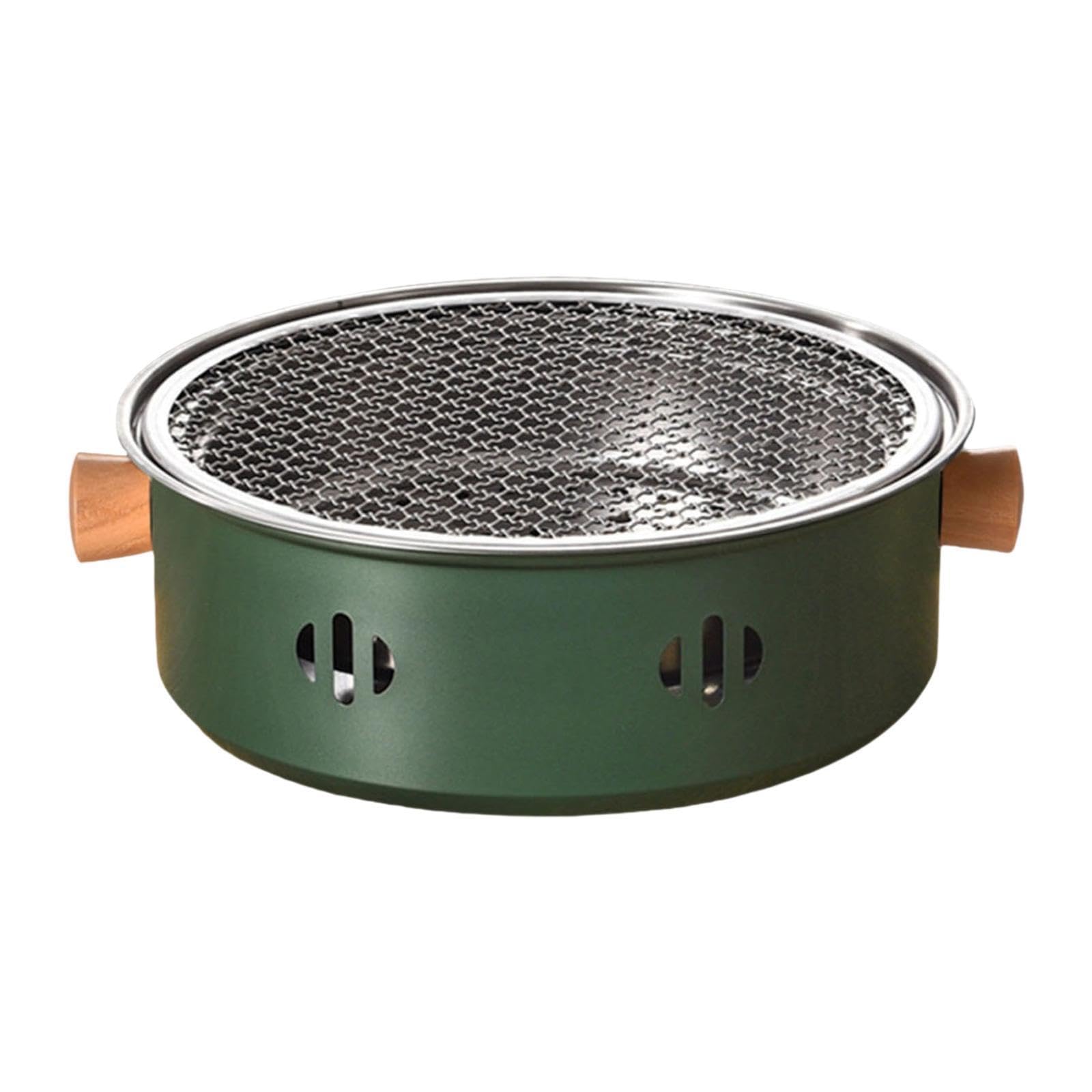 Griglia per barbecue coreana in acciaio inossidabile portatile staccabile per un facile trasporto e teiera da tavolo perfetta per campeggio interno ed esterno.