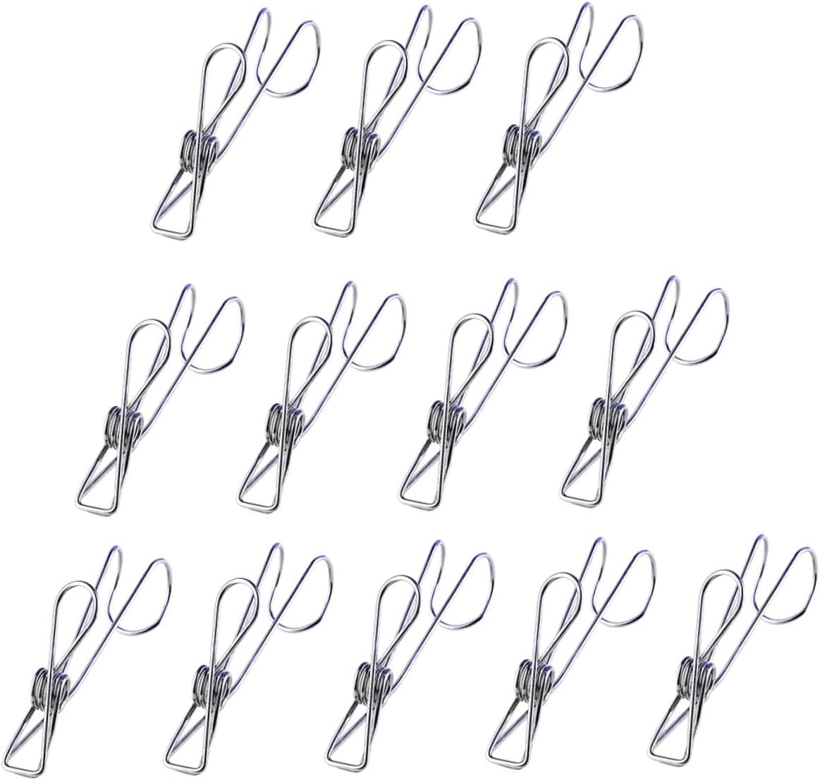 1set Stainless Steel Laundry Clips Clothes Pins for Kitchen Bathroom and Office Use Space-Saving Design Rustproof Strong Bearing Capacity