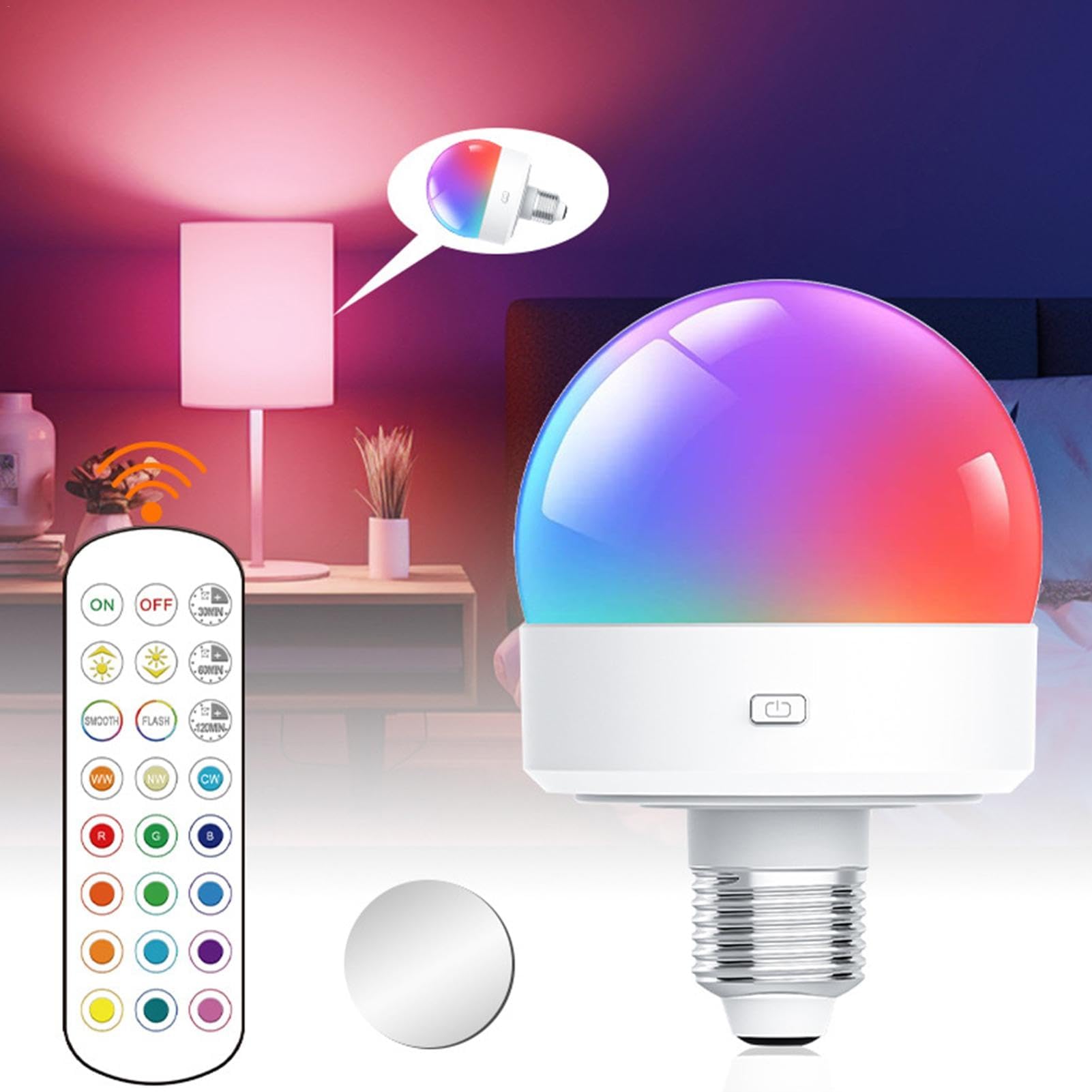 Amazon.co.jp: リモコン付きカラフルな電球、リモコン付き充電式電球