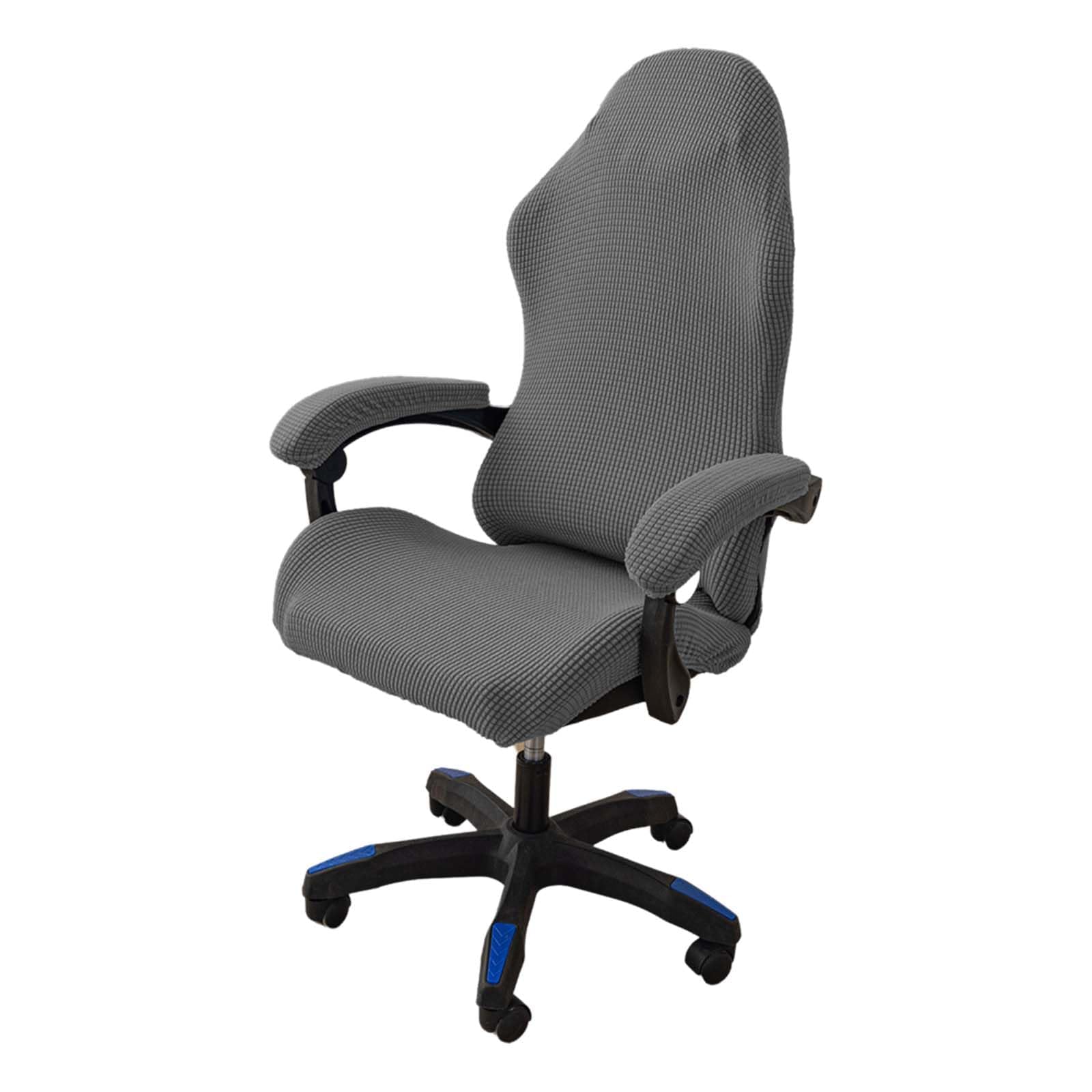 4 Piezas Funda para Silla de Juego,Funda Silla Oficina con Reposabrazos,Funda para Silla Gaming,con Cremallera, Adecuado para sillas de Juego, sillas de computadora, sillas giratorias (Gris Claro)