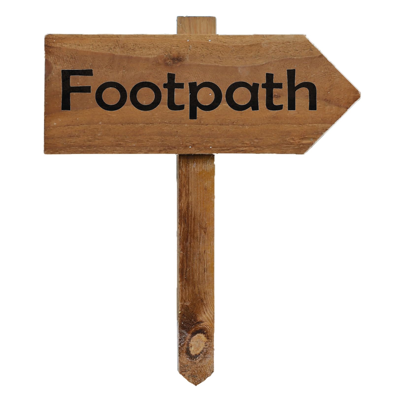 Outdoor Footpath Sign with Stake, Wooden Arrow Pointing Right or Left, Party Pub Shop Garden Sign