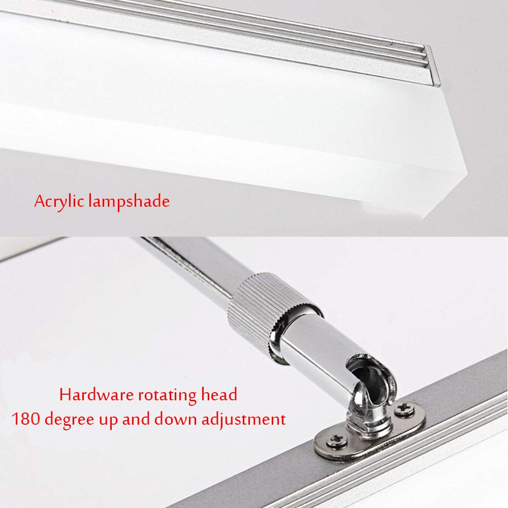 Moderne luci a LED per Il Bagno, 40 cm/50 cm/60 cm/70 cm/80 cm/90 cm, Regolabili, sopra Lo Specchio, Lunghe luci a LED per Il Bagno, Applique da Parete, Specchio, Luce Bianca 6000-6500Ｋ, ARG