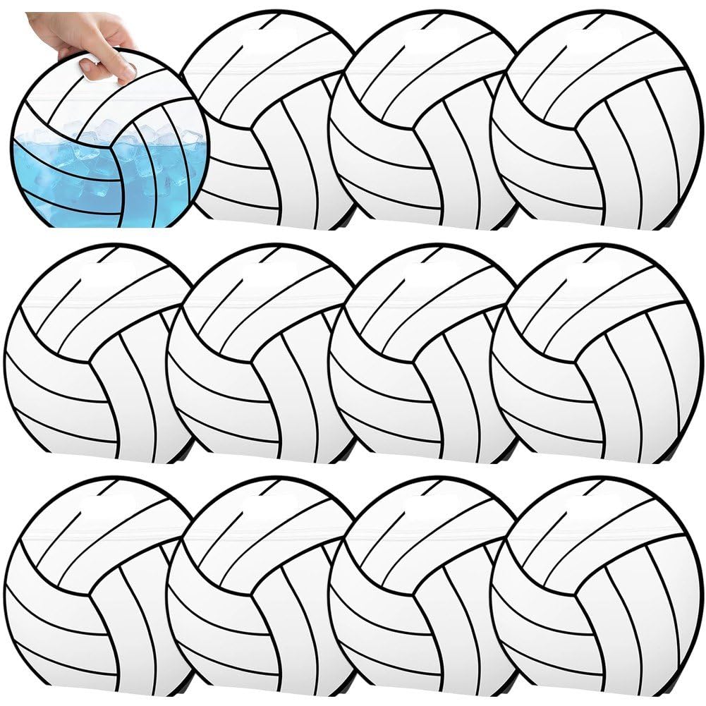 Danlai 12 Pcs Volleyball Party Bag, Handle Equipped Pouch Gift Bags for Snack Candy and Sports Themed Party Scene Supplies