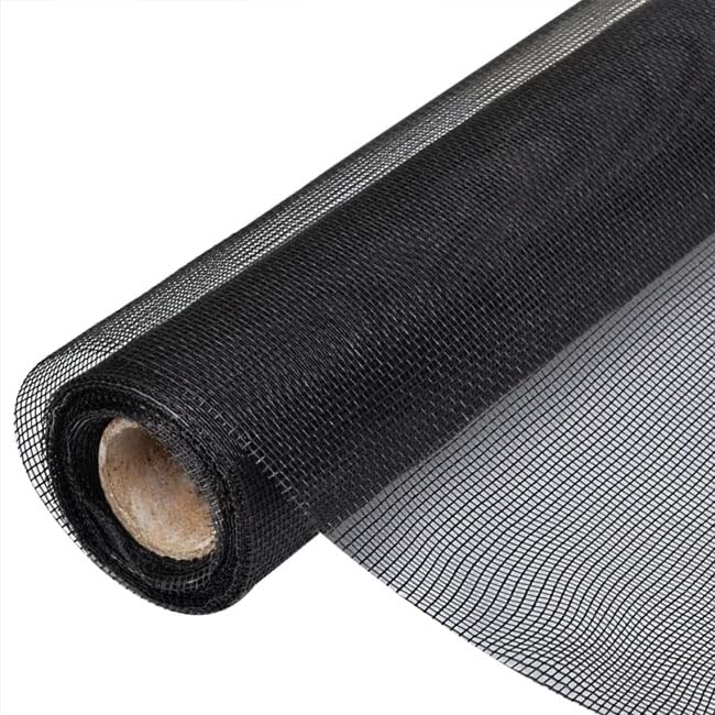 Suinga - Moustiquaire en gaze noir 1,2 x 30 m pour porte et fenêtre, Tissu en fibre de verre 120 gr/m2, Protection anti-insectes