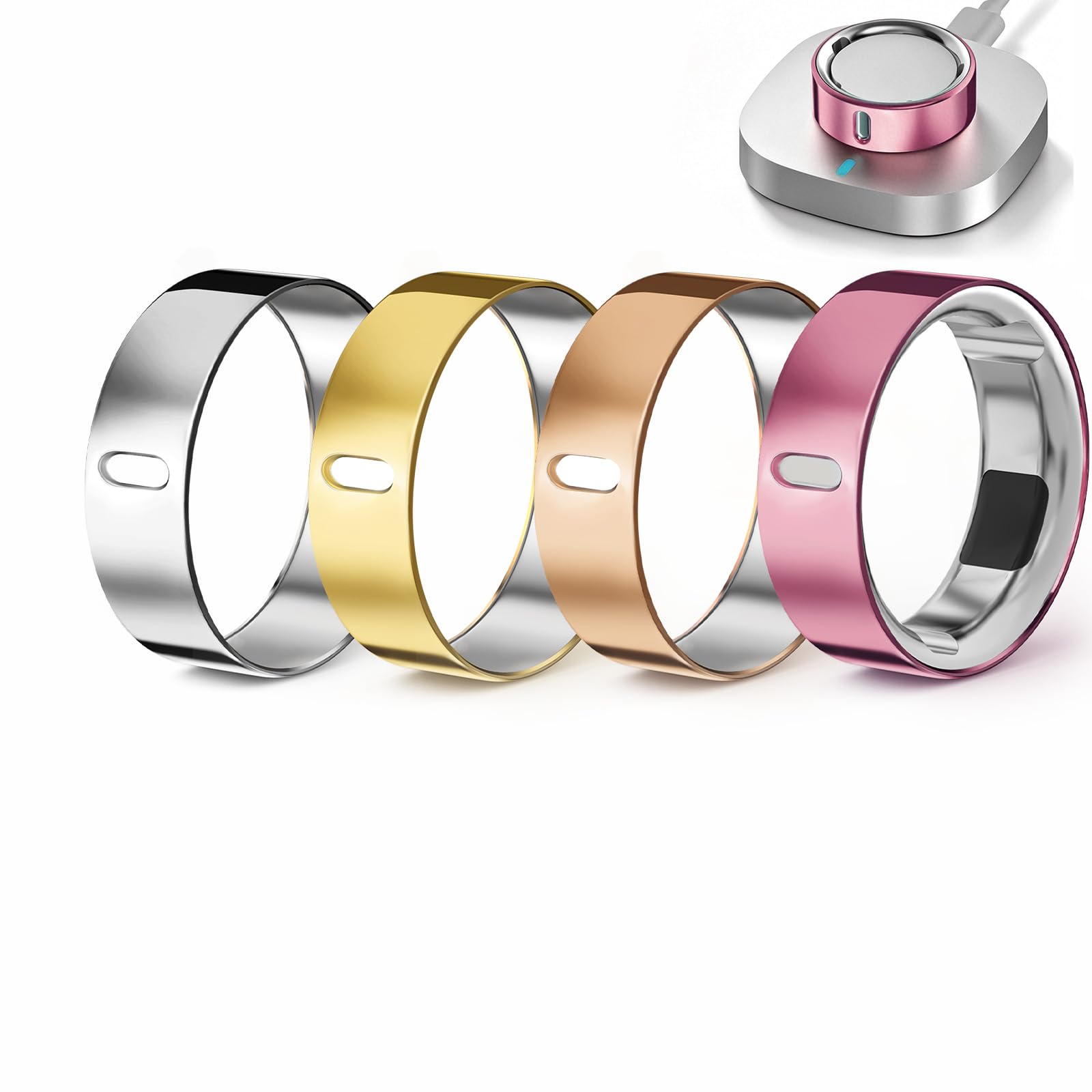 Hexasider 4 Pack Upgraded Ring Covers Compatible with Oura Ring Gen 4/Gen 3, TPU Anti-Scratch Protector Accessories for Oura Ring Cover Jacket for Women Men, Size 7 (Not for Oura Ring 4 Ceramic)