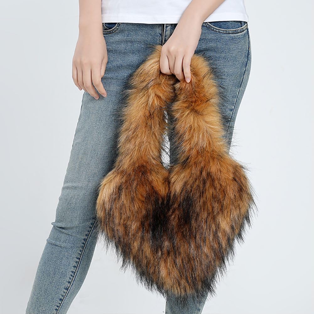 Womens Faux Fur Shoulder Bag Furry Purse Handbag Crossbody Bag Heart Shaped with Shoulder Strap | Faux Fur, Furry, Purse, Heart Shaped, with Shoulder Strap - Image 2