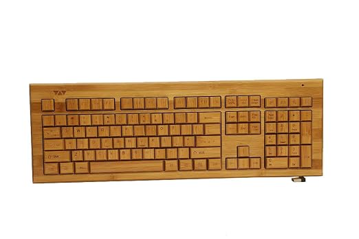 Walnutbae Handmade Full Wooden Bamboo Wireless Keyboard (ECO-Friendly) Compatible with All Software : Made in India