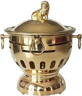 Copper Hot Pot Pure Copper Hot Pot Retro Home/Restaurant Alcohol Furnace Small Hot Pot Copper Slow Cooker Portable