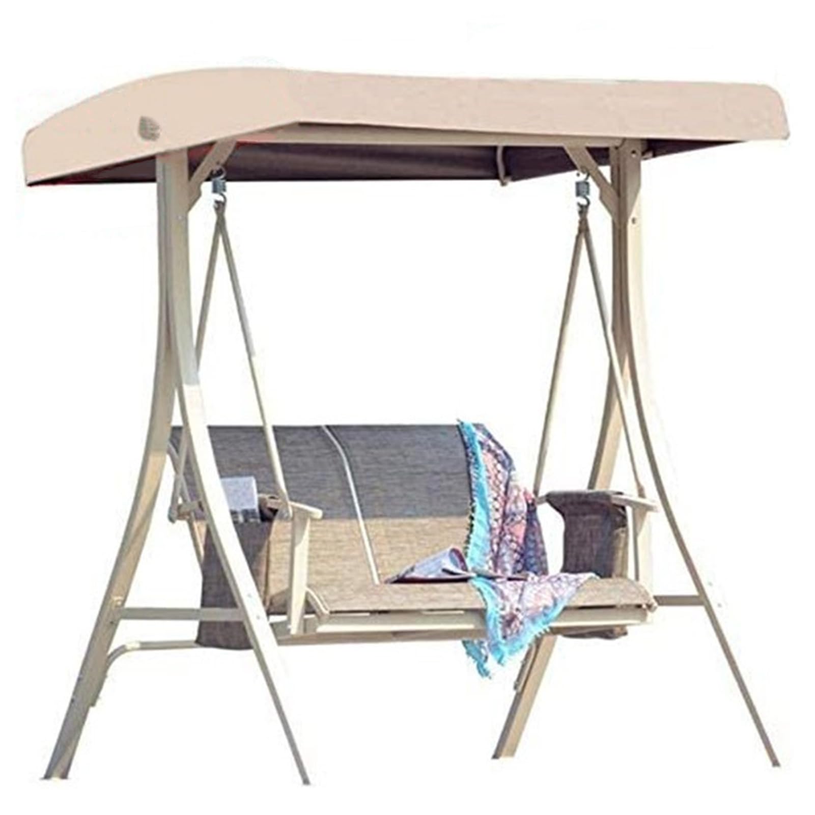 3-Seater Swing Seat Canopy Replacement, Hammock Cover with 4 Reinforced Corner Pockets, Garden Outdoor Sun Shade