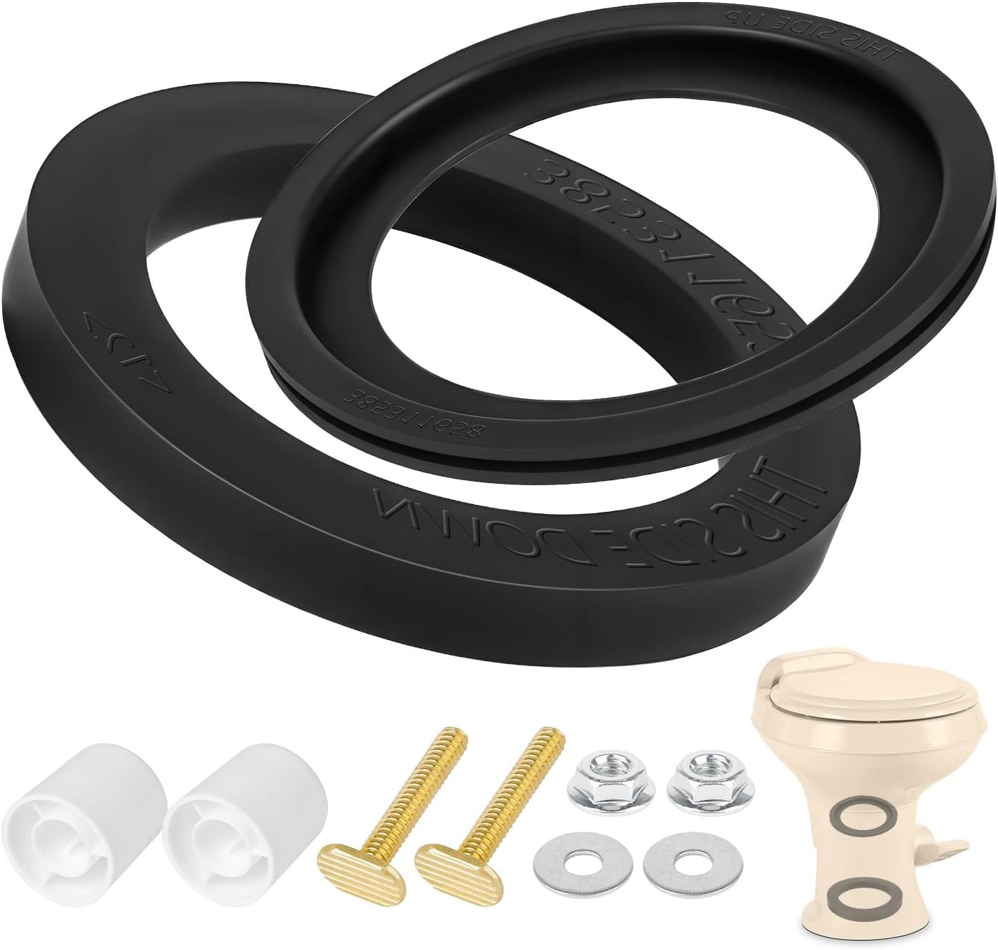 RV Toilet Seal Kit, RV Toilet Seal Part Fits for Dometics 300 310 320 Series Toilets, Replacement for 385311652 385311658 RV Toilet Flush Ball Seal Gasket Solve Leakage Problem