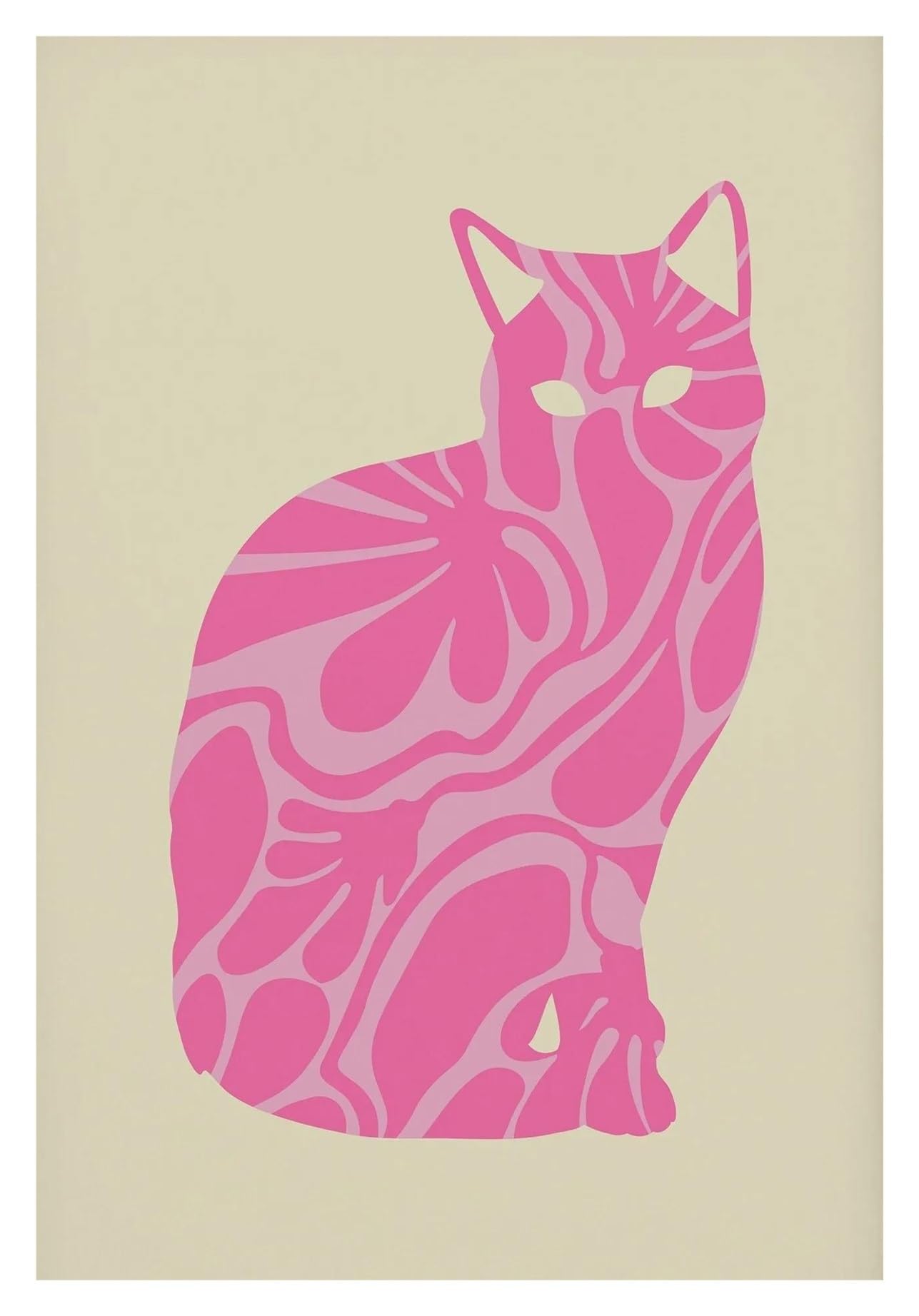 Xenite F Wall Art Canvas Prints Modern Cute Lazy Cats Poster Prints Unny Cat Enthusiasts Relaxing Minimalist Canvas Painting Girly Wall Picture Home Room Decor(,50X70cm)
