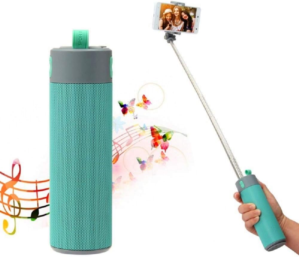 BUYERZONE WITH BZ LOGO Multi-Functional Wireless Selfie Stick, Bluetooth Speaker with 2000 mAh Portable Power Bank