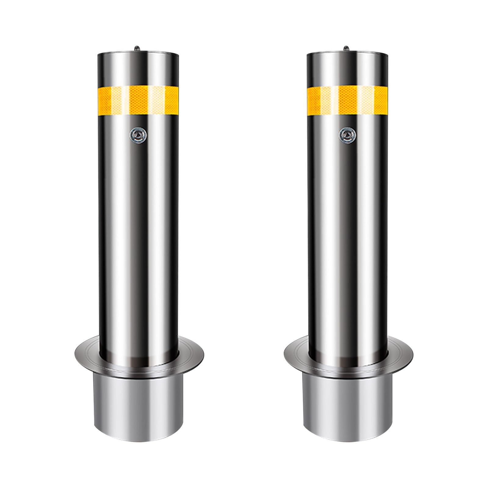 WOTZOV Steel Pipe Safety Bollard Post, Safety Parking Bollard, Removable Steel Bollards, Traffic Delineator Street Stanchions,2Pcs 75 * 21.9cm