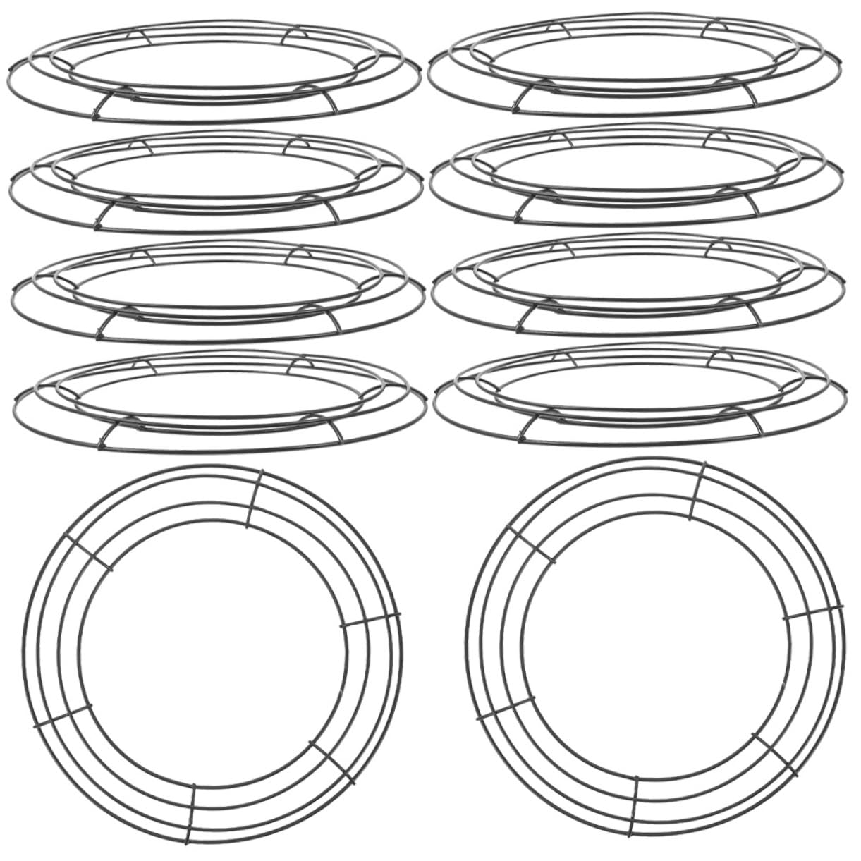Unomor 10pcs Floral Frame Round Wreath Reusable Wreath Support for Holiday Decorations Smooth for Safe Crafting for Year Christmas and Valentine Day