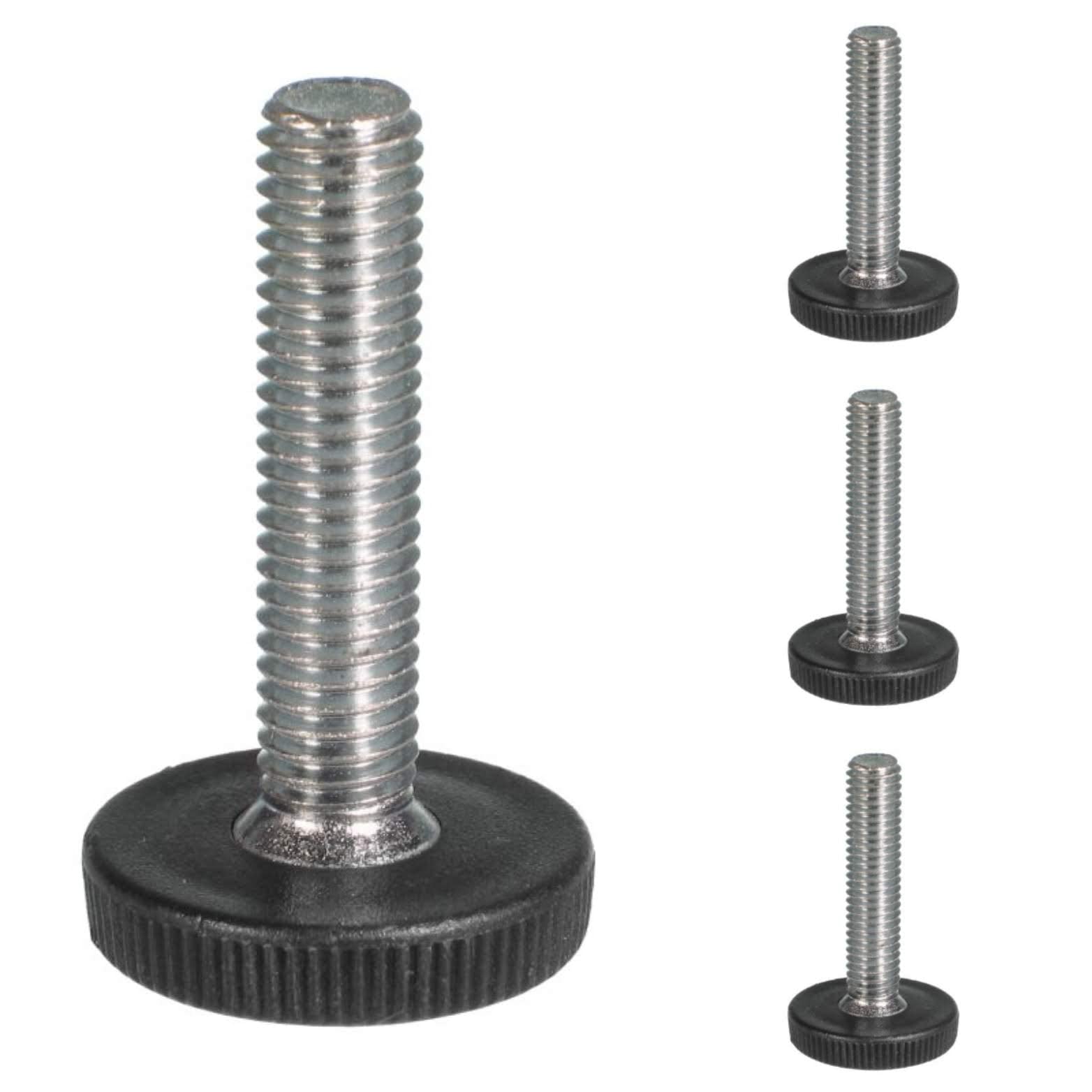 Made in Germany - Adjustable Feet (20mm base, M5x27mm screw, Pack of 4) Low Profile Appliance & Furniture Feet Levellers - by Keay Vital Parts