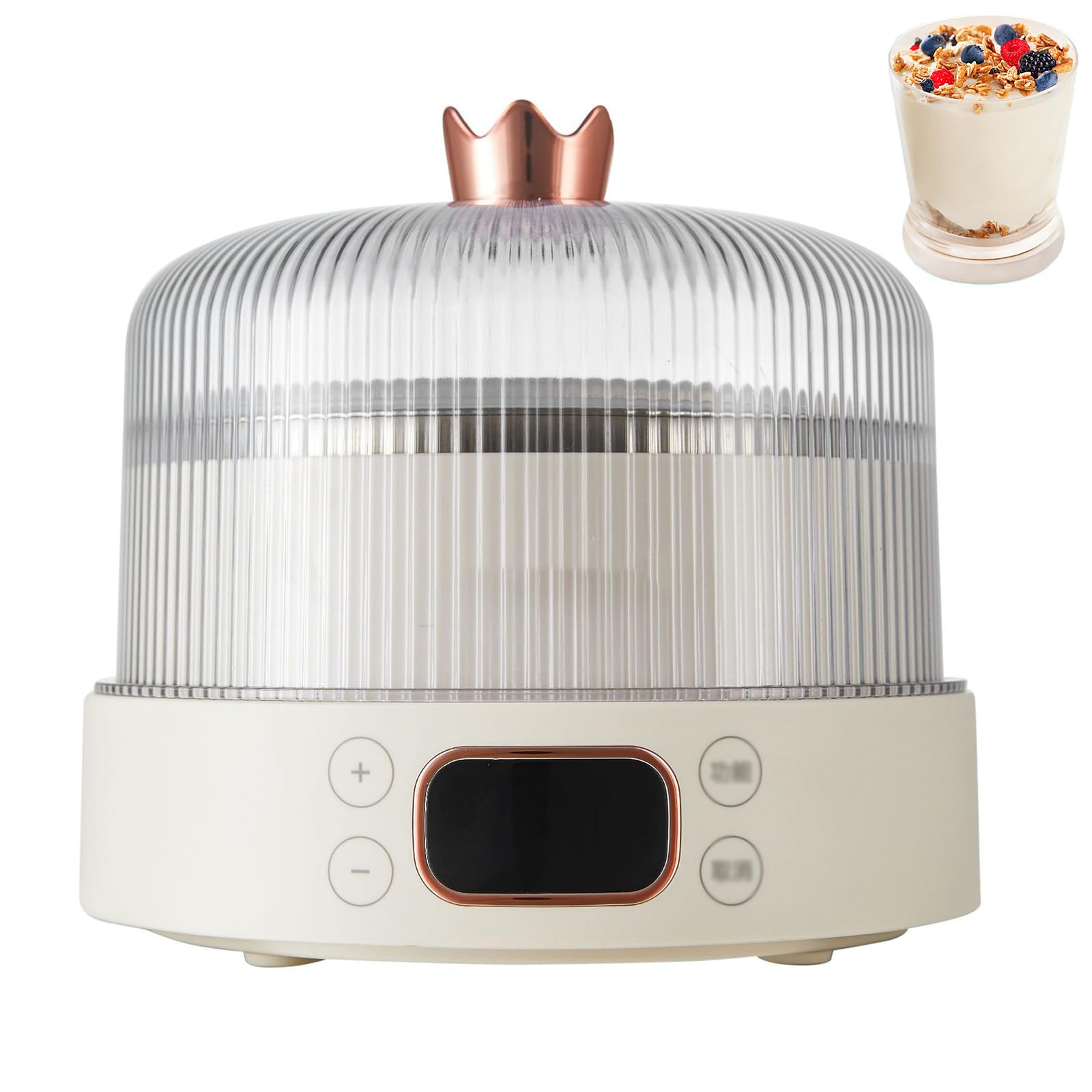 Machine à Yaourt Électrique 1000 ml, Yaourtière avec Écran LED, Contrôle Intelligent du Temps et de la Température, Appareil en Acier Inoxydable pour Vin de Riz et Kimchi