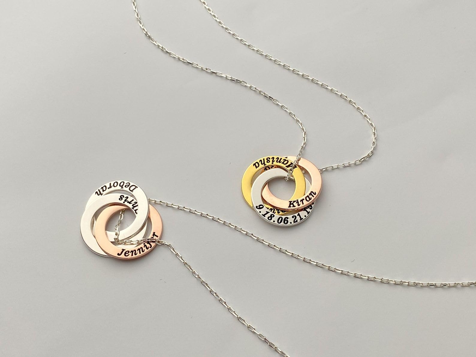 Personalizzato argento sterling intrecciato cerchio collana Soul sorella gioiello