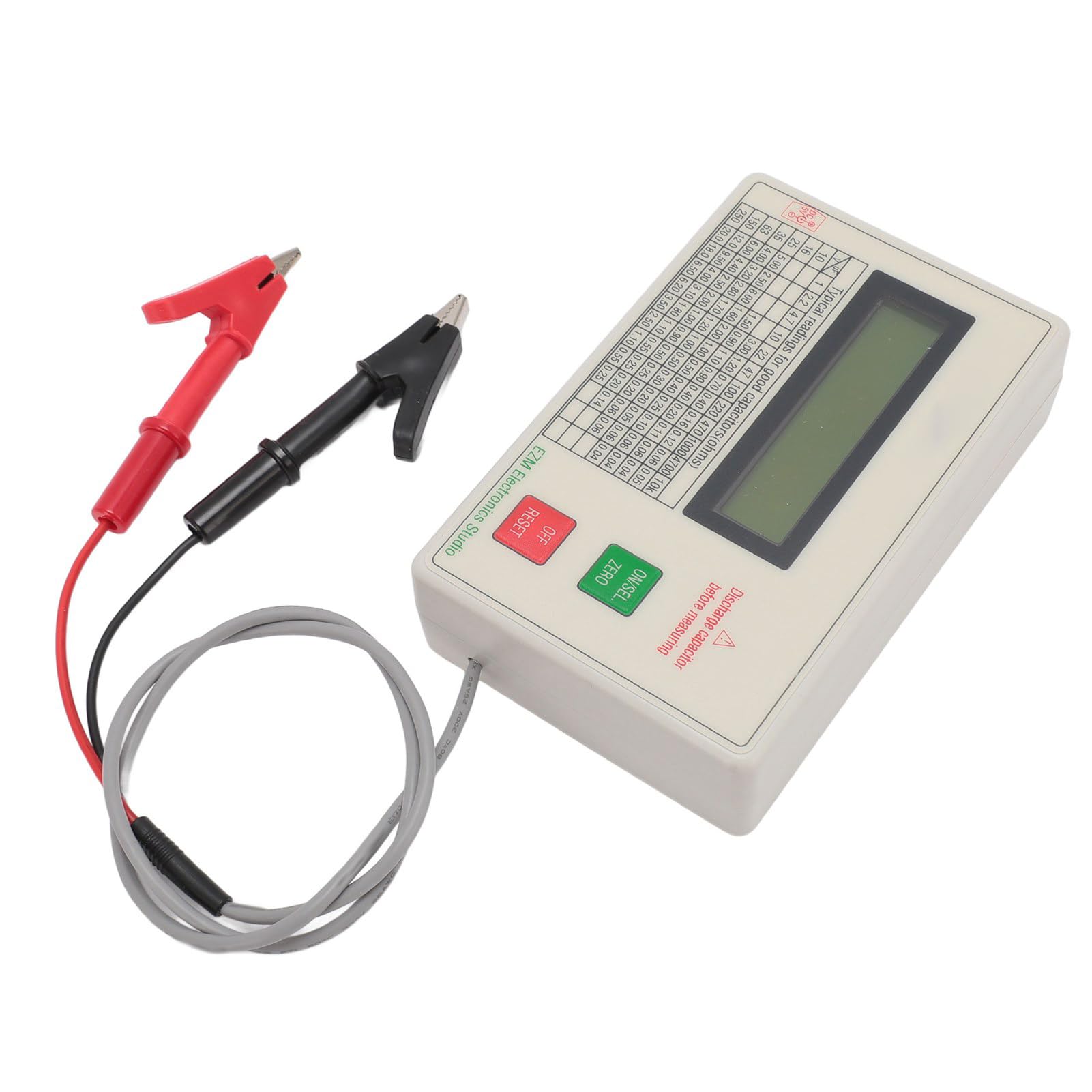 Tester, Genaues Kondensatormessgerät mit Intelligenter Abschaltfunktion und Kurzschlusssynchronisation, Messgerät aus ABS-Material für Heimwerker