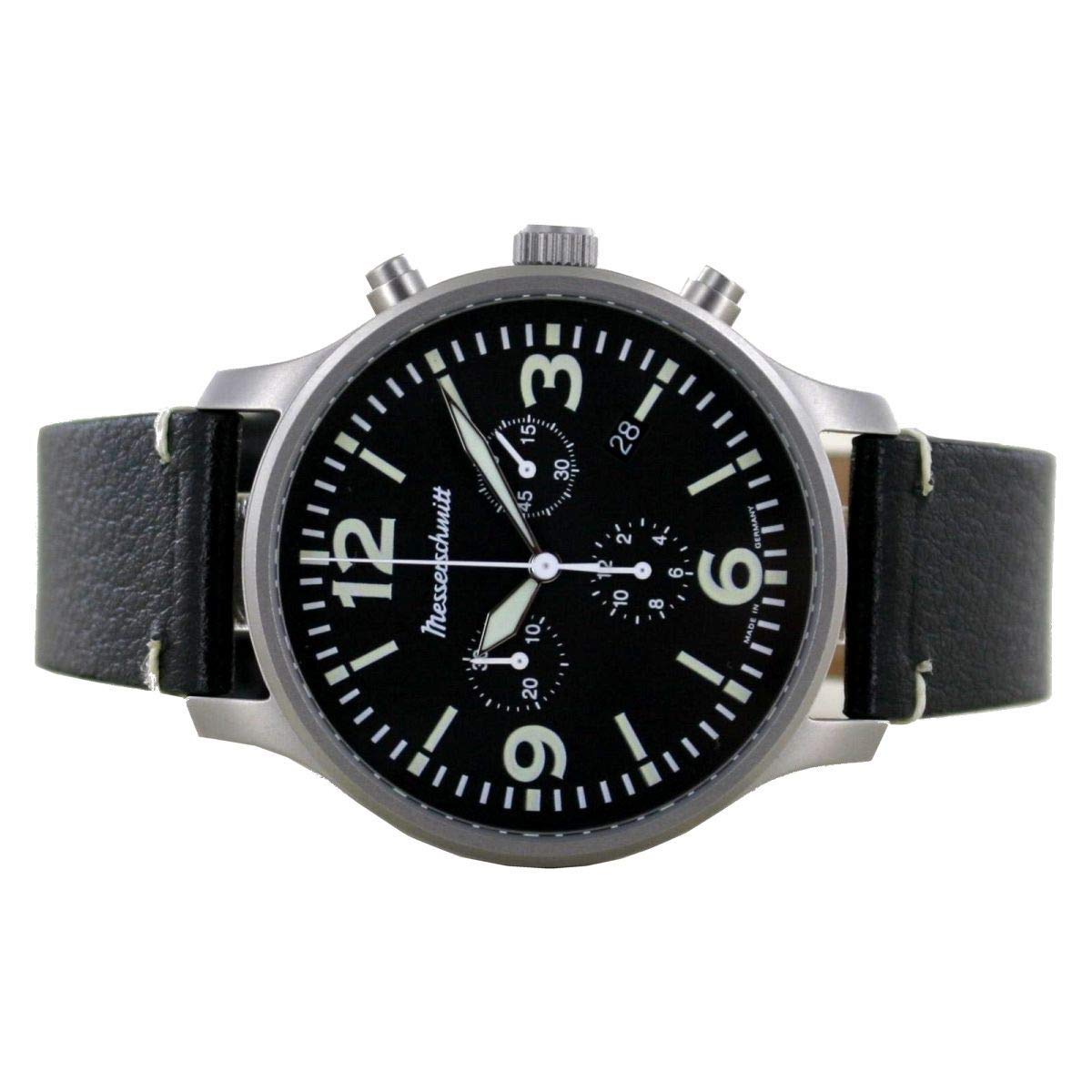 Messerschmitt Aristo Herren Uhr Fliegeruhr Chronograph ME-3H205L Leder