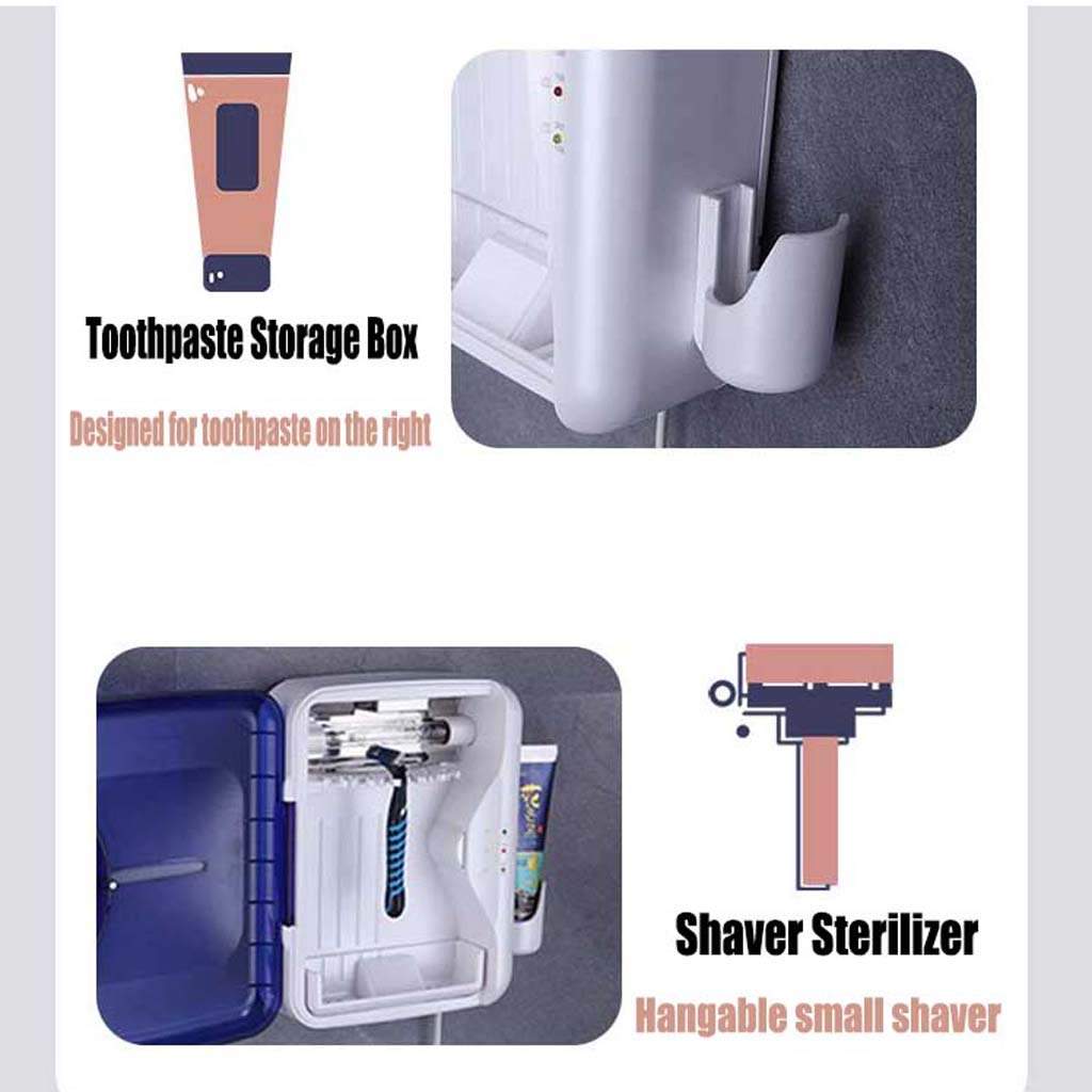 TJH - Sterilizzatore Intelligente per spazzolino da Denti, con Supporto per dentifricio, Montaggio a Parete, per Gioielli da Bagno