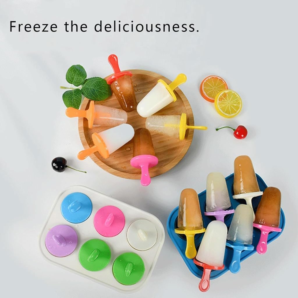 Le moule de glace, Moule à glace Popsicle avec couvercle en Silicone sans BPA multicolore(C)