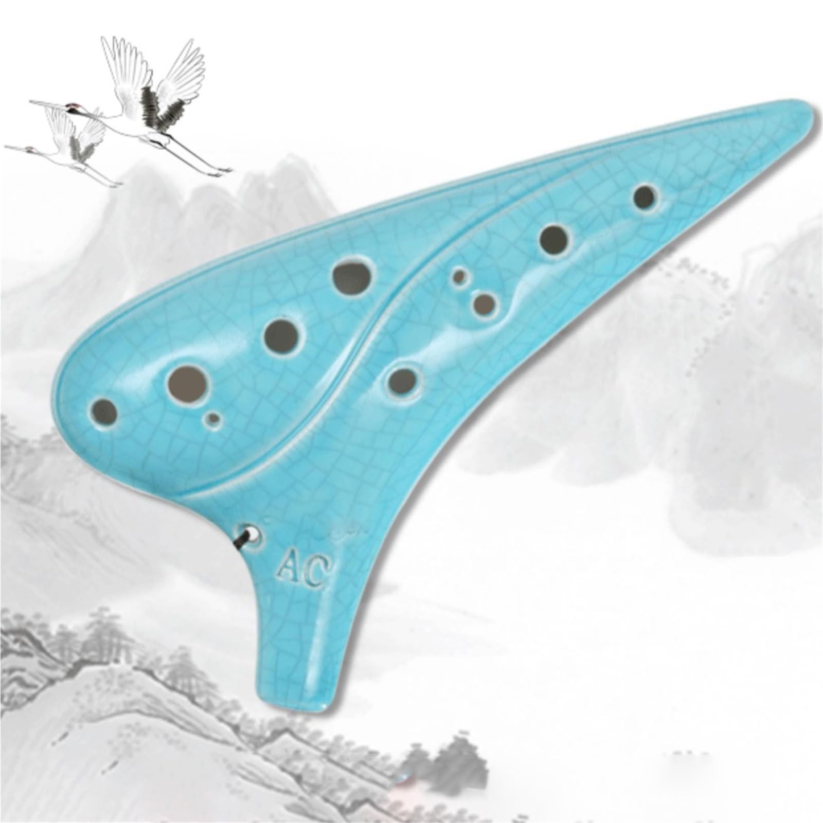 Ocarina Alto C Con Texture Blue Crack Ocarina Professionale Per Principianti A 12 Fori Ocarinawind