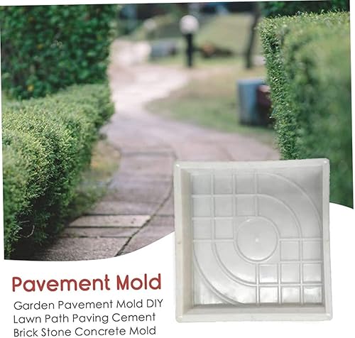 Miniatura 5 de BUJIATANG Molde de pavimento de jardín DIY Manualmente Pathmate Moldes Molde de hormigón de piedra de ladrillo de plástico Blanco
