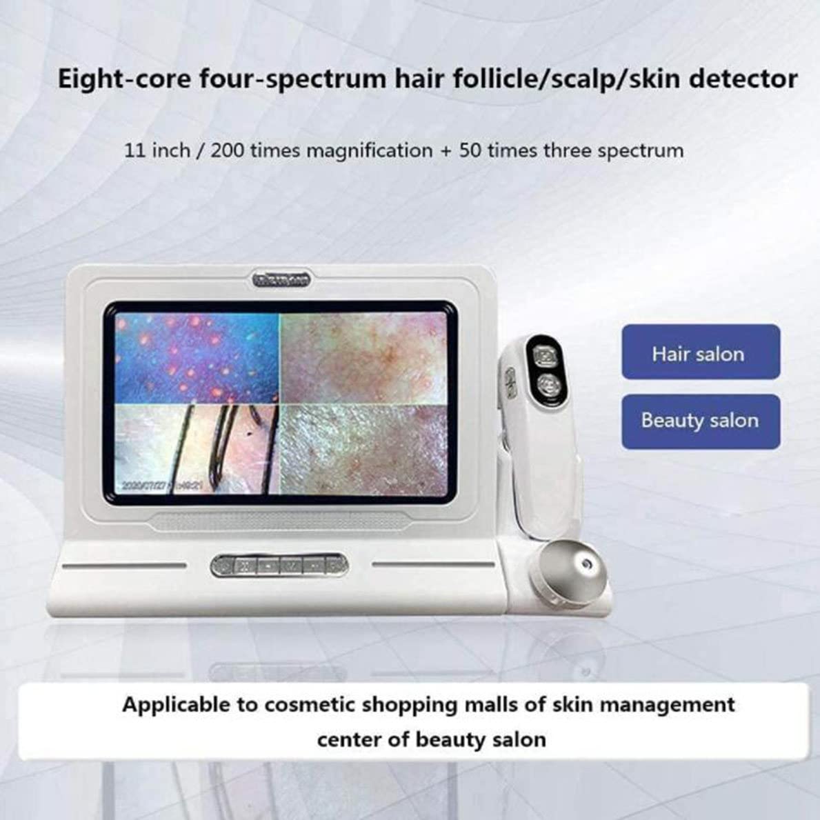 Diagnostyka skóry analizator włosów, 11 Cal Tester włosów ekran HD LCD Tester mikroskopowy mikroskop cyfrowy analizator skóry do pielęgnacji włosów