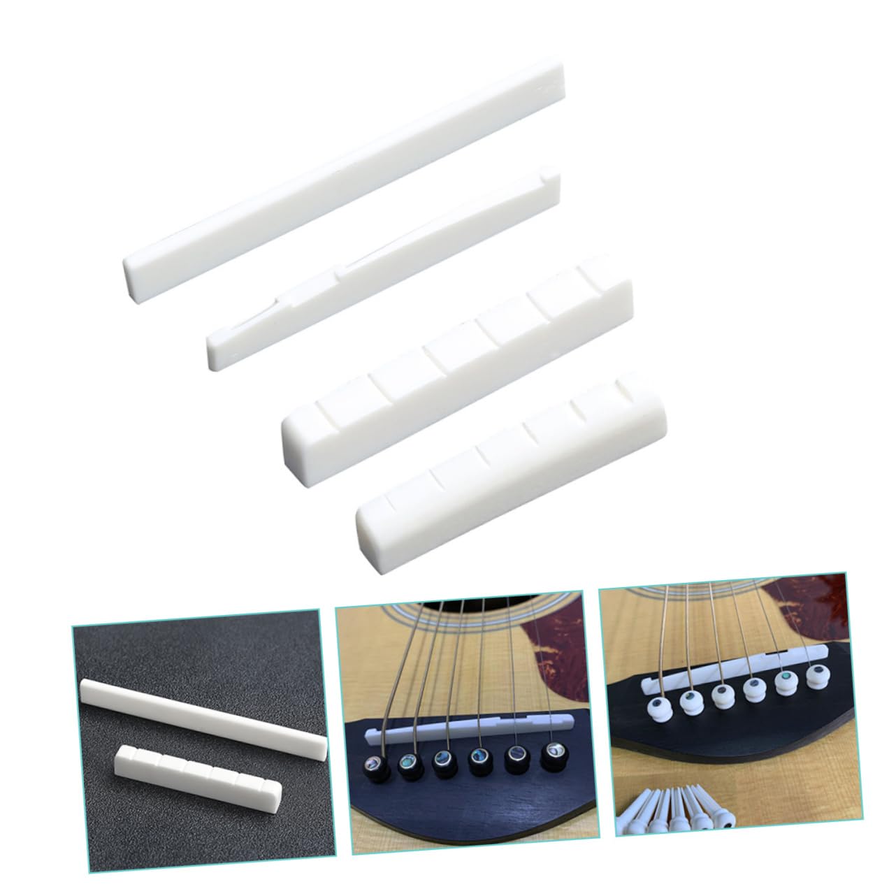 Totority Saddle Guitar Bridge Nuts Guitar Bridges and Saddles Lower String Nuts for Guitar