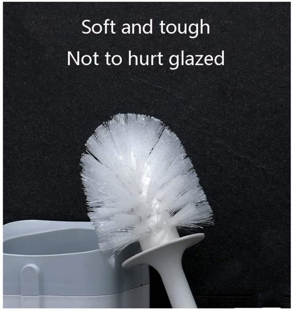 Juego de escobilla de inodoro para montaje en pared, sin taladro, herramienta de limpieza de baño con soporte, kit de cepillo de limpieza de inodoro gris para una fácil higiene y diseño de ahorro de