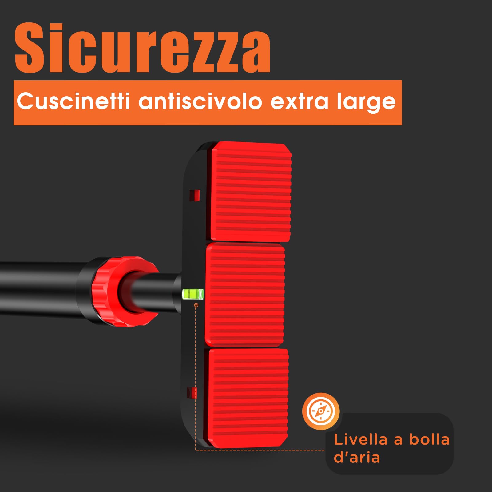 DH FitLife Barra per trazioni, telaio della porta senza viti, Pull up bar Doorway per avvitare, per allenamento di forza, barra per porta 72-92 cm, Carico 200kg, con livella a bolla