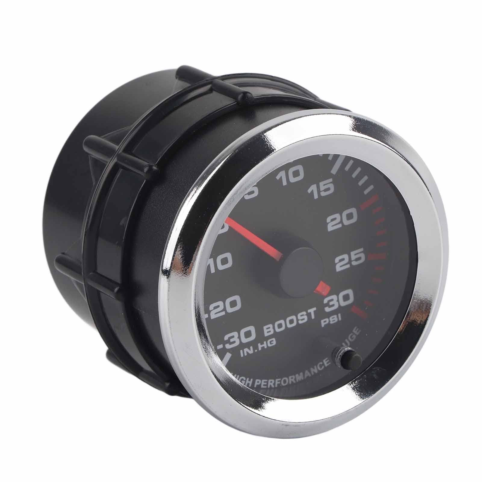 Uniwersalny wskaźnik wskaźnika Turbo Boost 7 kolorów wyświetlacz LED 30 30 PSI średnica 52 mm pasuje do samochodu ciężarowego 12 V łódź