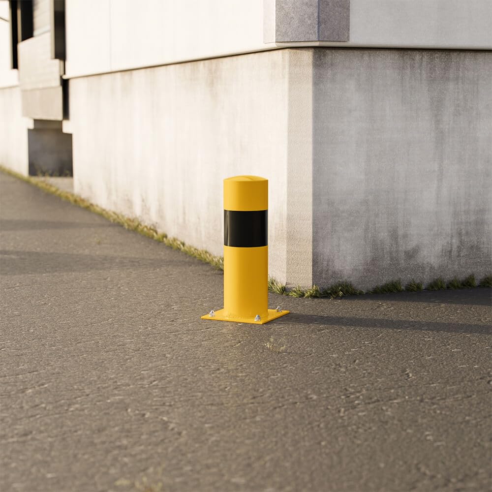 ROBUSTO Rammschutzpfosten XXL, g/s, aufdübeln, Stahl, Ø 15,9 cm, 50 cm, Art.-Nr. 611339 | Poller | Anfahrschutzpfosten | Rammschutzpoller