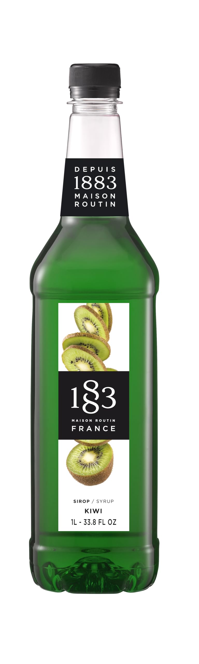 1883 Maison Routin Kiwi Premium Syrup for Cocktails, Smoothies, Mocktails Fruit Syrup 1L PET Bottle