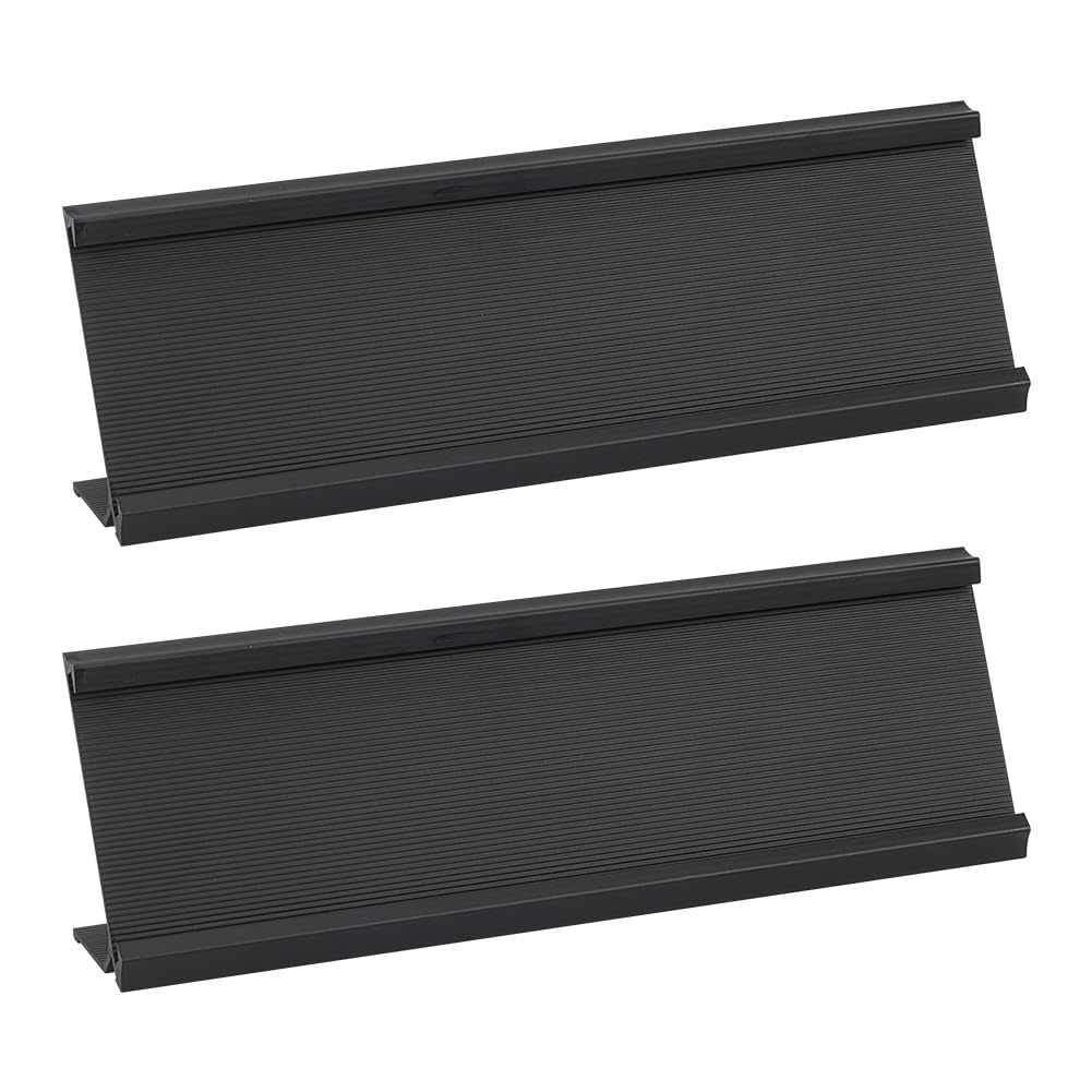 2 targhette da scrivania, in lega di alluminio, 180 x 30 x 53 mm, colore nero, a forma di L, per scrivania, ufficio, camera