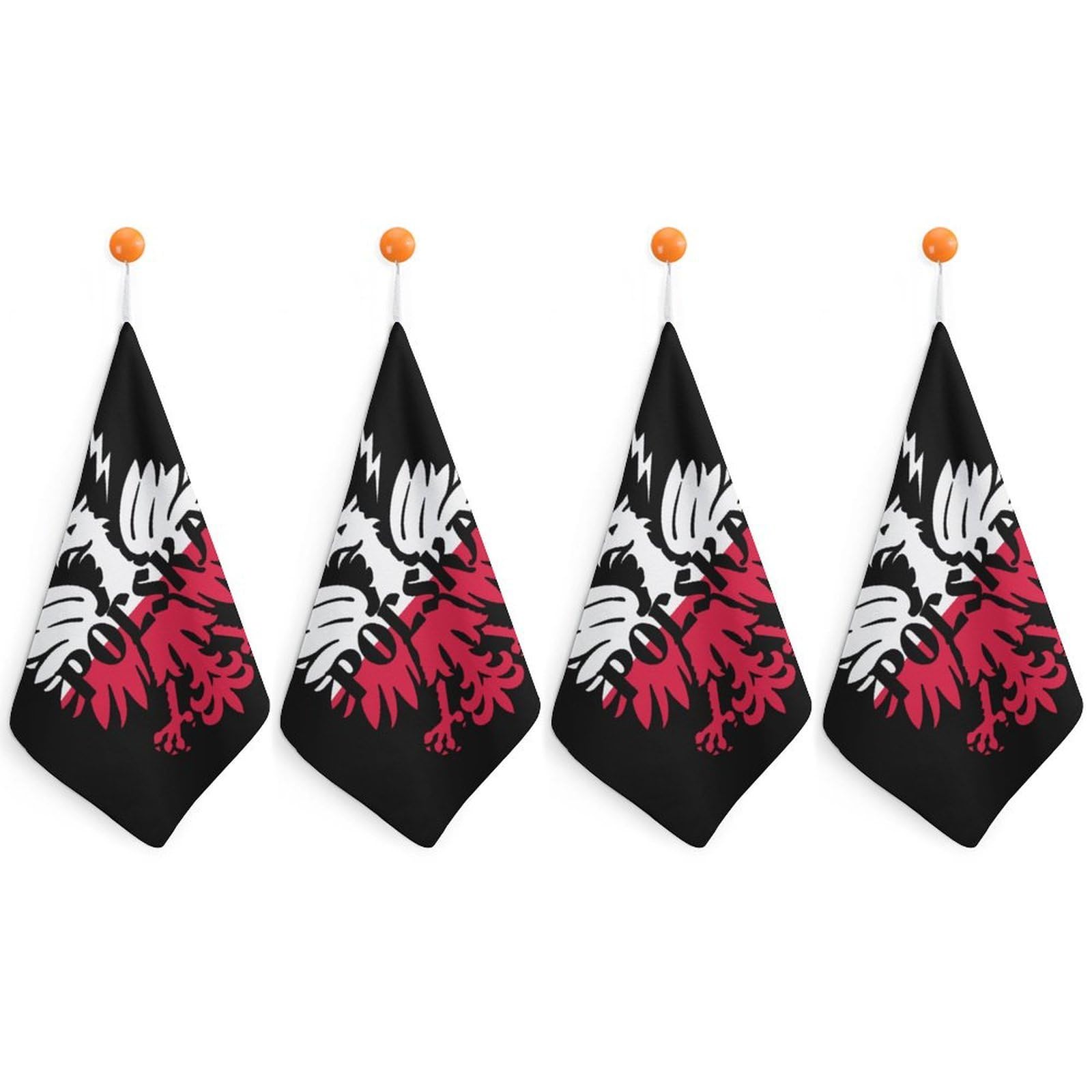 TXFBTRFSA Polska Poland Polish Flag Hand Towels with Hanging Loop Kitchen Towel Handkerchiefs Cleaning Cloths