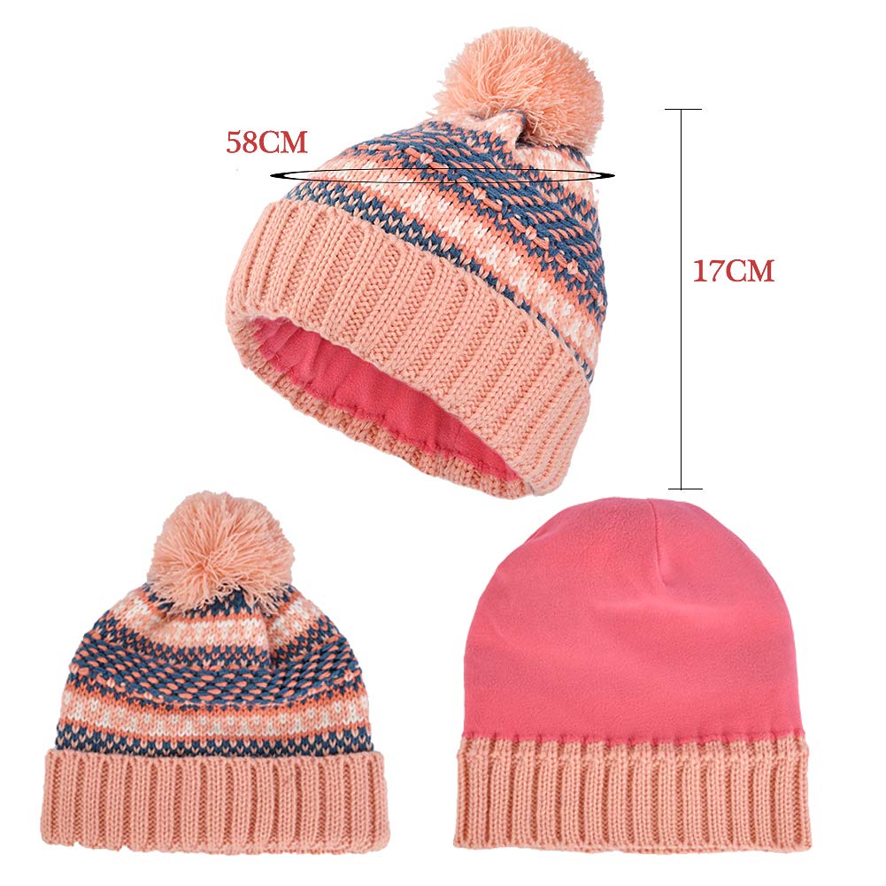 Gorro de Invierno para Mujer y niña, Gorro de Punto con pompón, Gorro de esquí y Snowboard, Gorro Liso con puños Household faucets