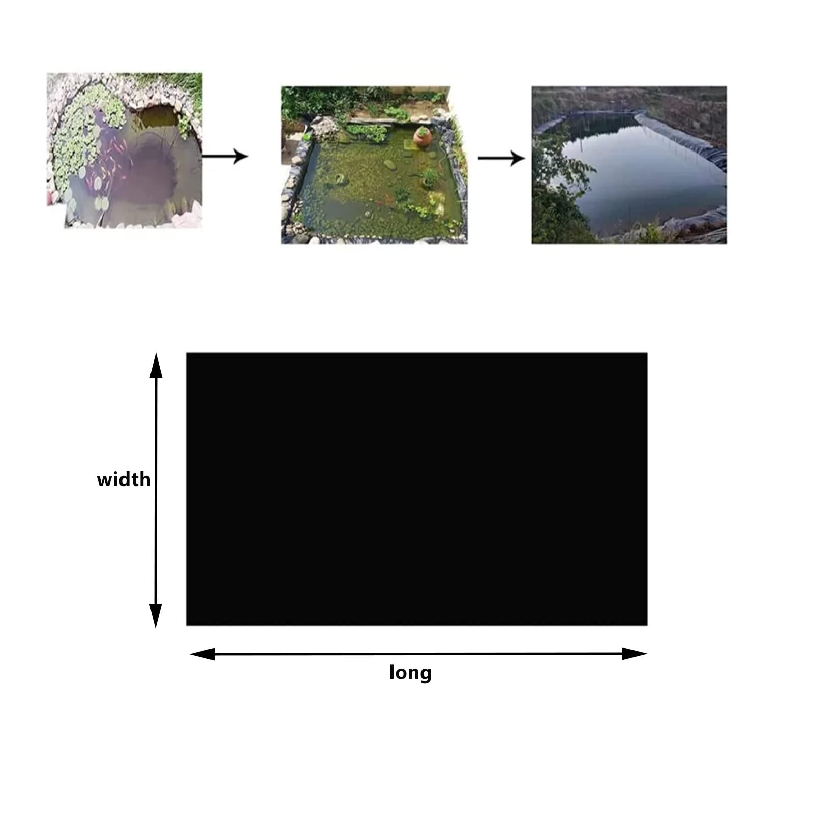Wkładka do stawu, wytrzymała wodoodporna wkładka do stawu rybnego HDPE - tkanina membranowa zapobiegająca wyciekom, niestandardowy rozmiar 1 x 5 m, trwała wkładka do stawu ogrodowego do ochrony życia