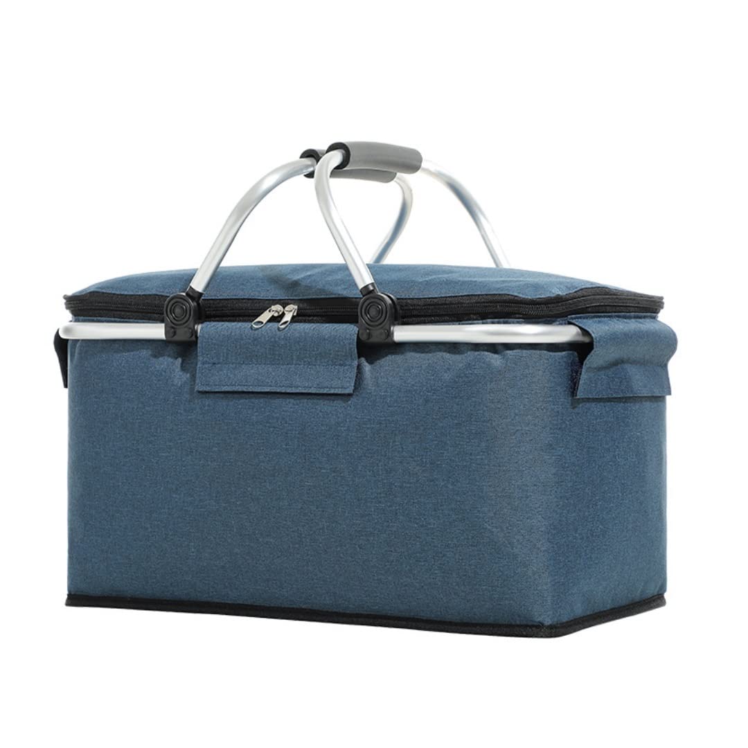 Cesta Picnic Cesta De Picnic Cesta De Pícnic Manta De Pícnic Impermeable Y Plegable con Asas Giratorias Dobles Refrigerador Aislado Portátil Cesta Picnic para Camping