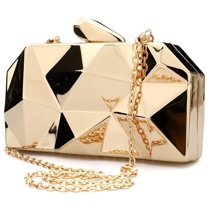 Designer gold clutch purse Clearance