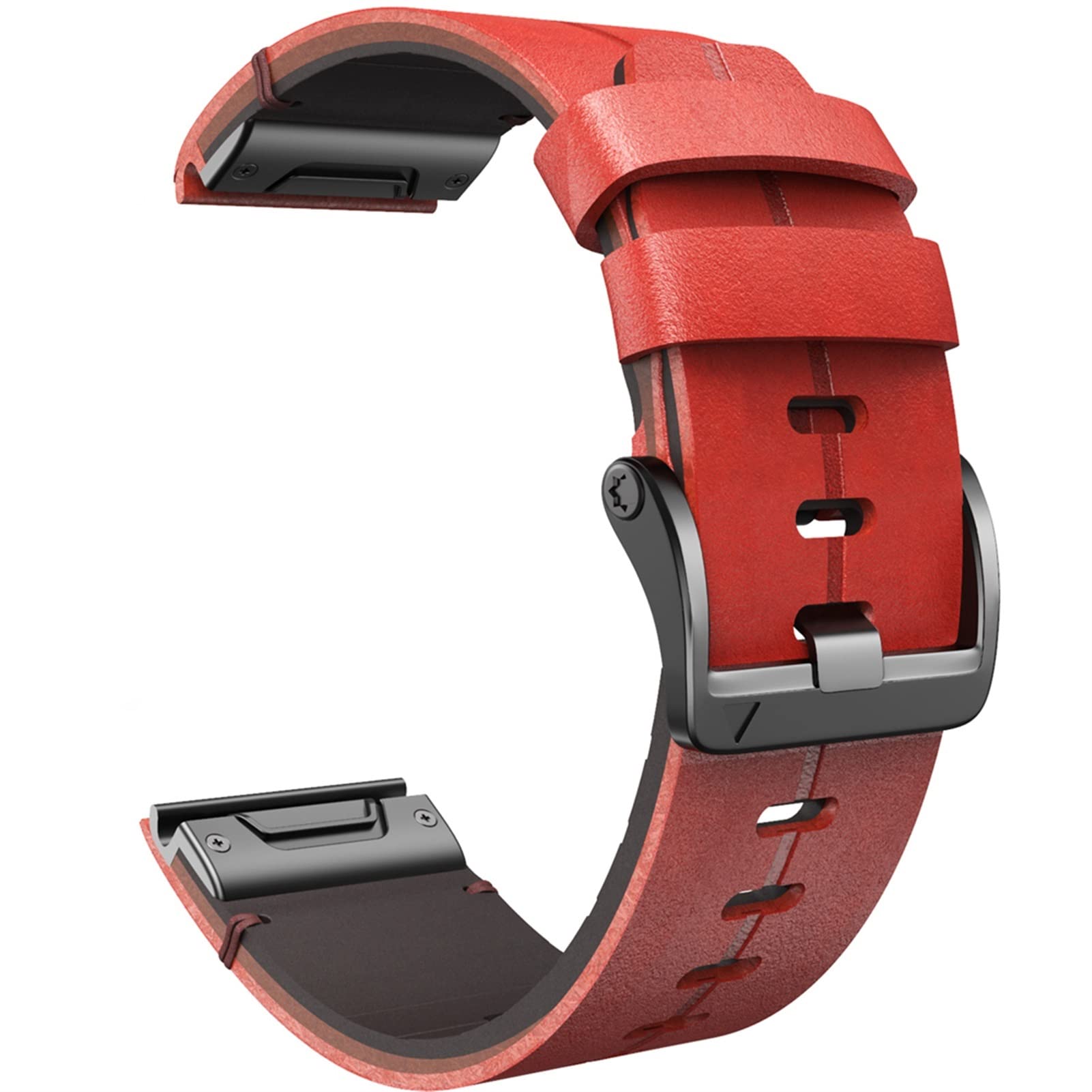 Bracelet en cuir véritable marron rouge pour montre Garmin Fenix 7X et 6X