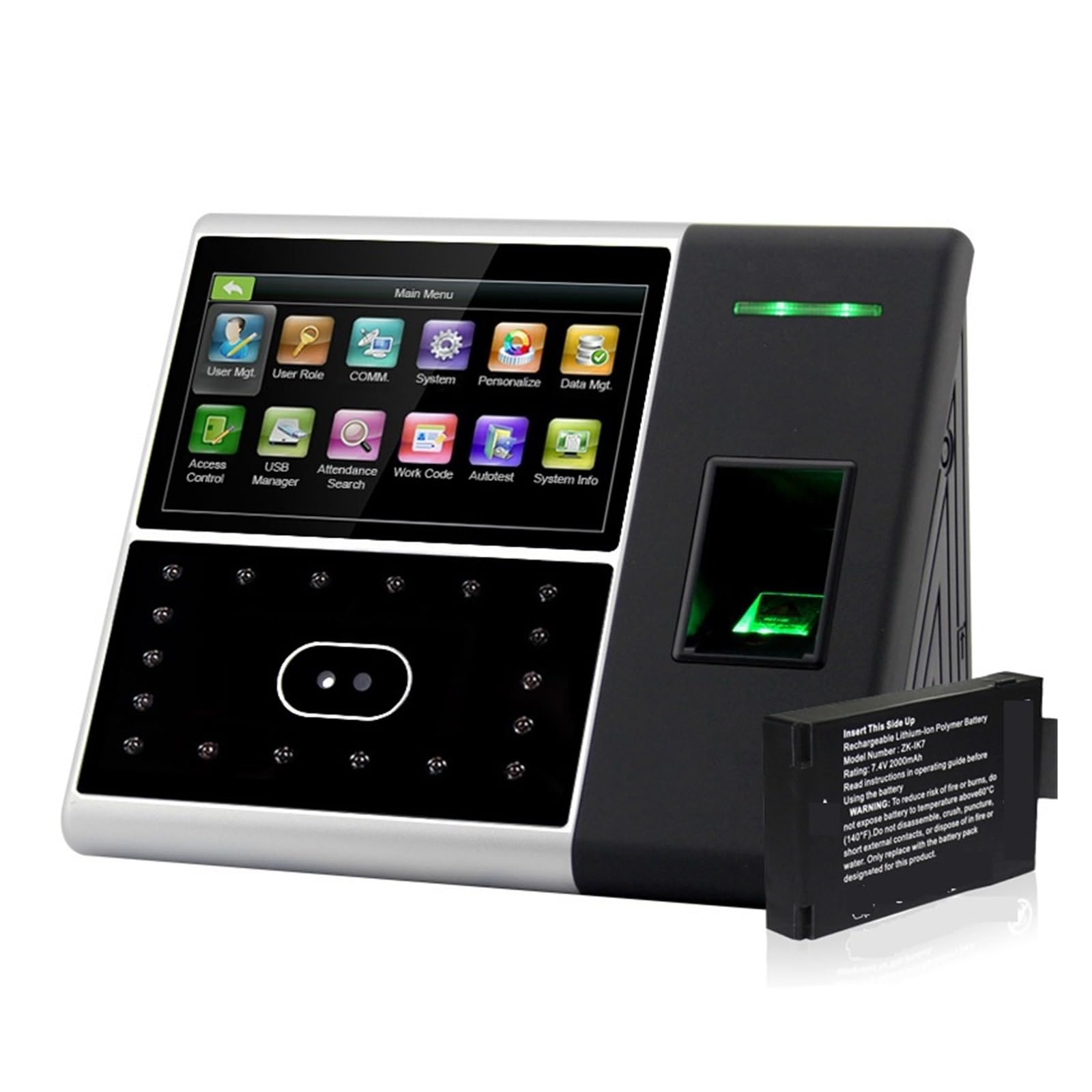 Reloj de control de huella dactilar, biométrico de tiempo de asistencia lector de huellas dactilares USB reloj de tiempo Máquina de Control de acceso de empleado con batería ampliamente utilizado en l
